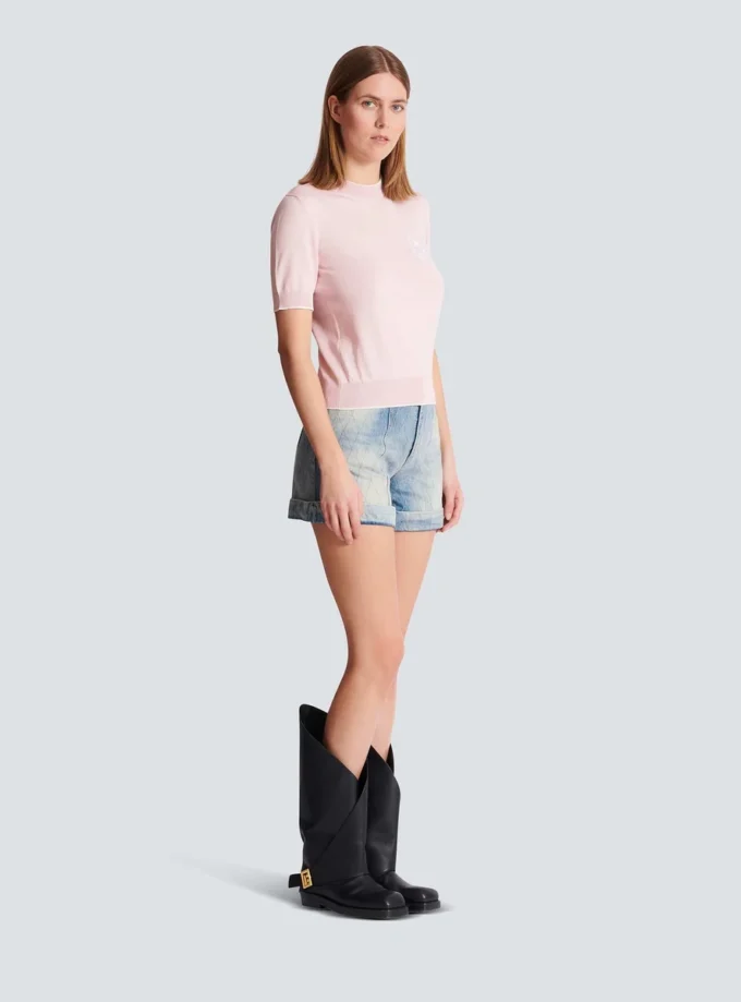 Balmain Emblème-embroidered knit top Balmain Emblème-embroidered knit top