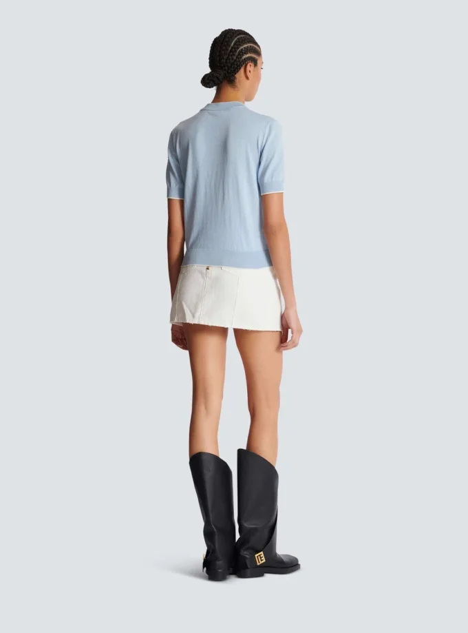 Balmain Emblème-embroidered knit top Balmain Emblème-embroidered knit top