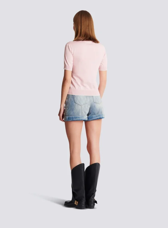 Balmain Emblème-embroidered knit top Balmain Emblème-embroidered knit top