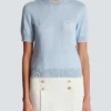 Balmain Emblème-embroidered knit top Balmain Emblème-embroidered knit top