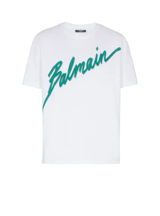 Balmain Lettre flocked T-shirt