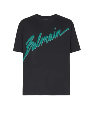 Balmain Lettre flocked T-shirt