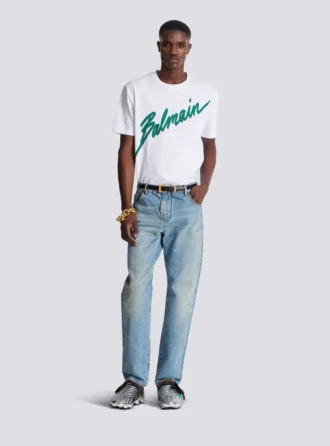 Balmain Lettre flocked T-shirt