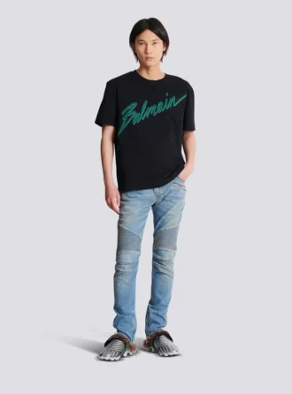 Balmain Lettre flocked T-shirt