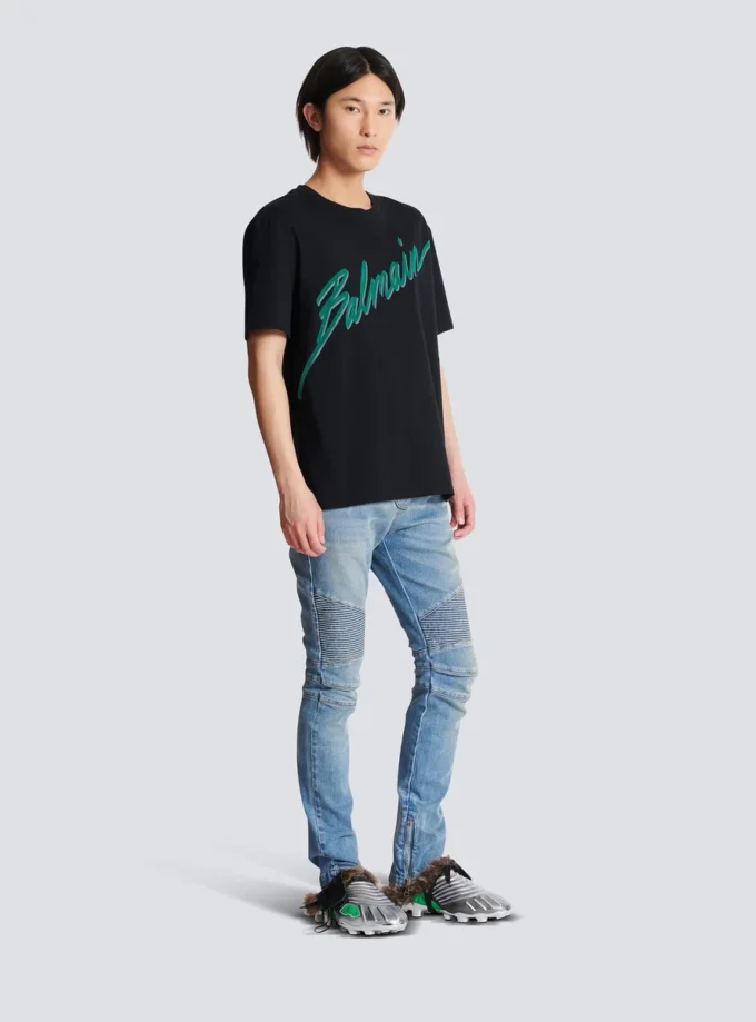 Balmain Lettre flocked T-shirt Balmain Lettre flocked T-shirt
