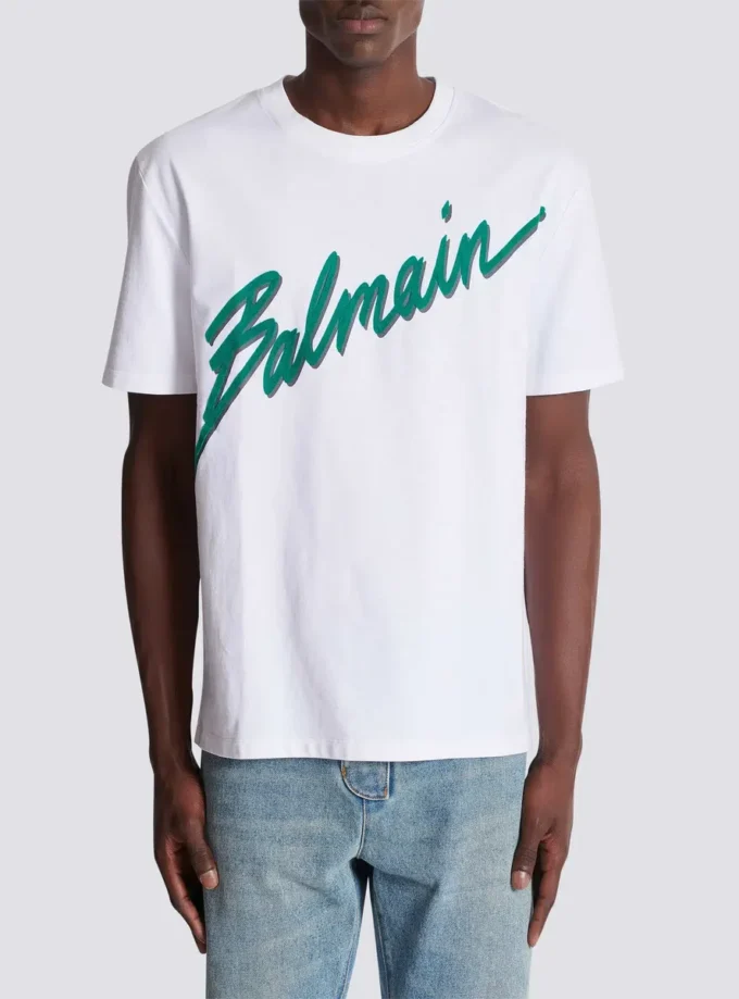 Balmain Lettre flocked T-shirt Balmain Lettre flocked T-shirt