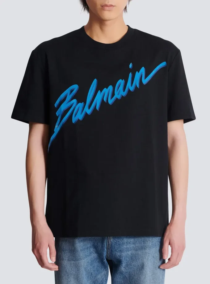 Balmain Lettre flocked T-shirt Balmain Lettre flocked T-shirt