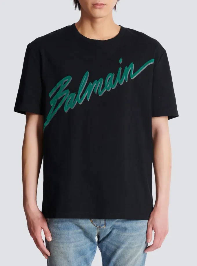 Balmain Lettre flocked T-shirt Balmain Lettre flocked T-shirt