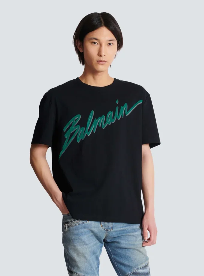 Balmain Lettre flocked T-shirt Balmain Lettre flocked T-shirt