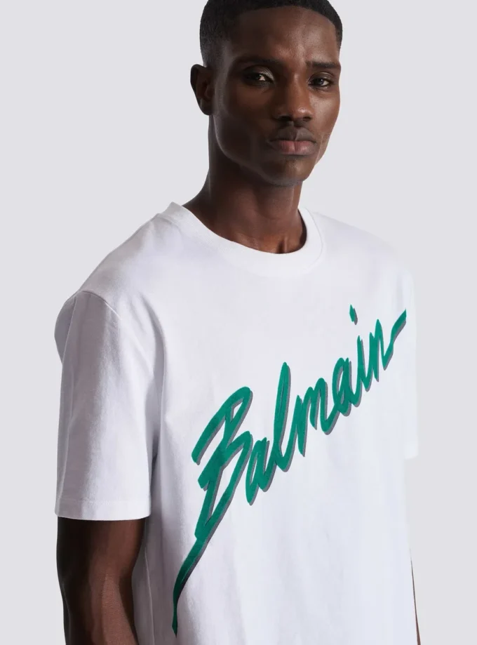 Balmain Lettre flocked T-shirt Balmain Lettre flocked T-shirt