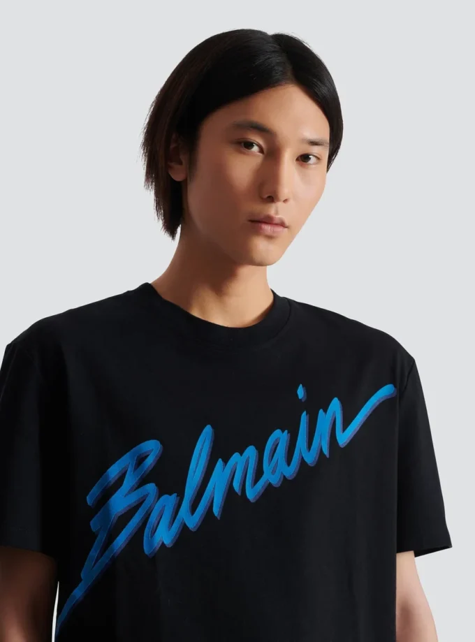 Balmain Lettre flocked T-shirt Balmain Lettre flocked T-shirt