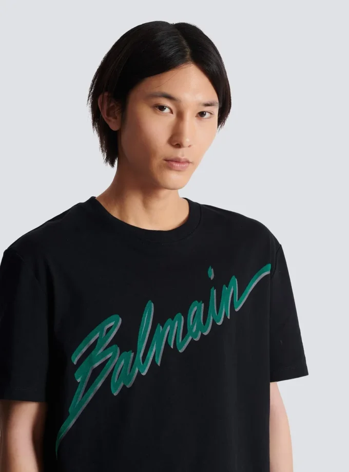 Balmain Lettre flocked T-shirt Balmain Lettre flocked T-shirt