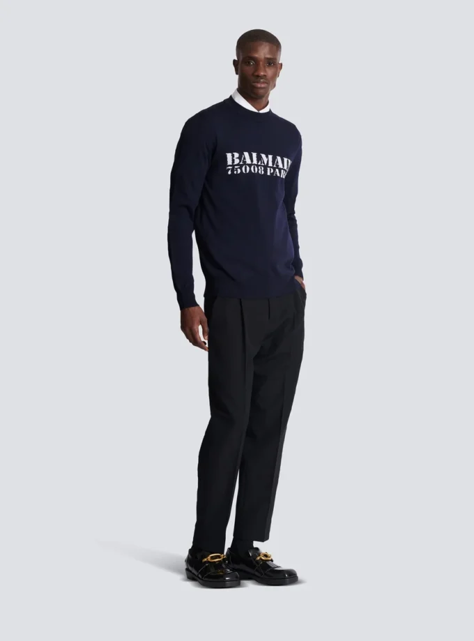 Balmain Stamp merino wool jumper