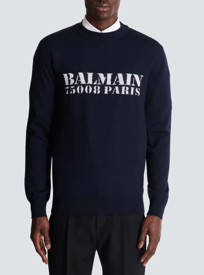Balmain Stamp merino wool jumper