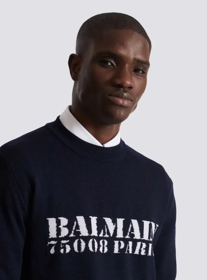 Balmain Stamp merino wool jumper