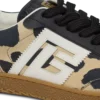 Balmain Swan leopard print suede leather trainers