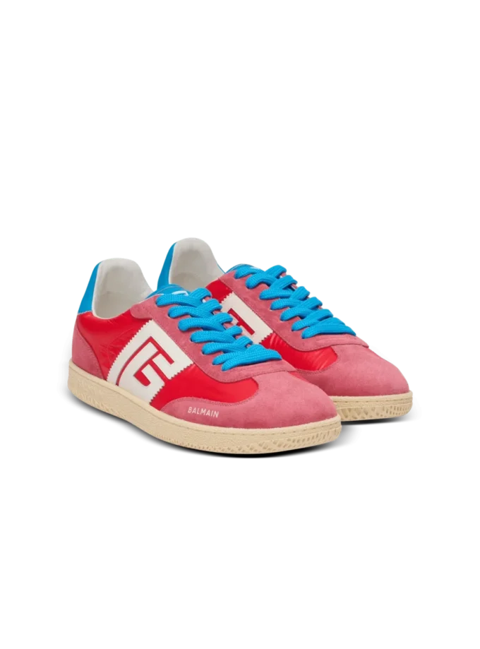 Balmain Swan suede and nylon trainers
