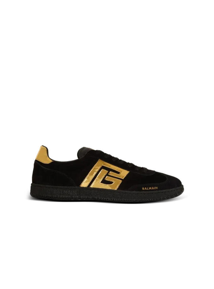 Balmain Swan suede and patent leather sneakers Balmain Swan suede and patent leather sneakers