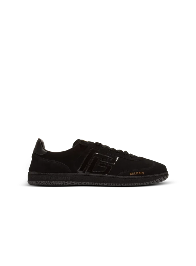 Balmain Swan suede and patent leather sneakers Balmain Swan suede and patent leather sneakers