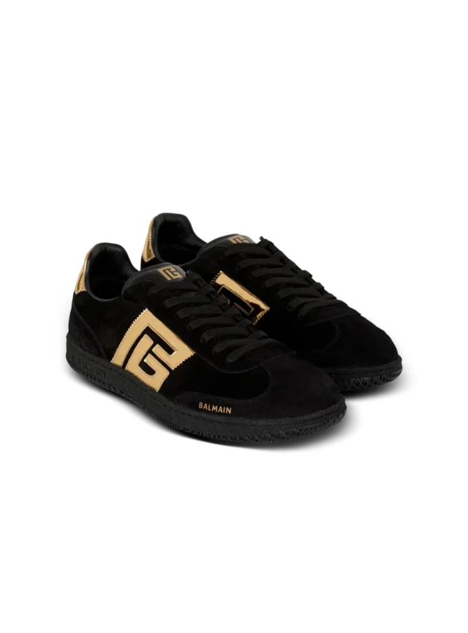Balmain Swan suede and patent leather sneakers Balmain Swan suede and patent leather sneakers