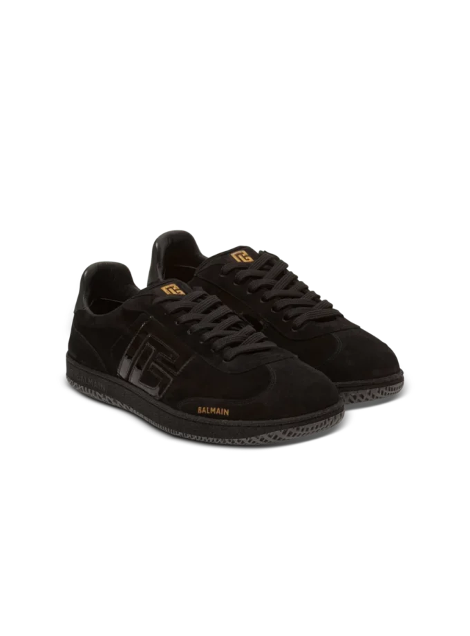 Balmain Swan suede and patent leather sneakers Balmain Swan suede and patent leather sneakers