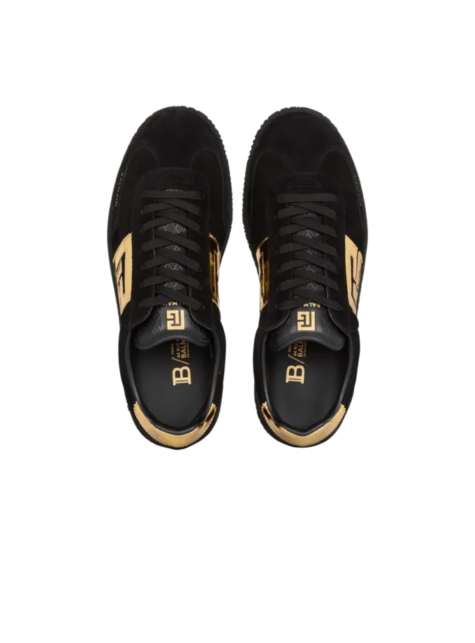 Balmain Swan suede and patent leather sneakers Balmain Swan suede and patent leather sneakers