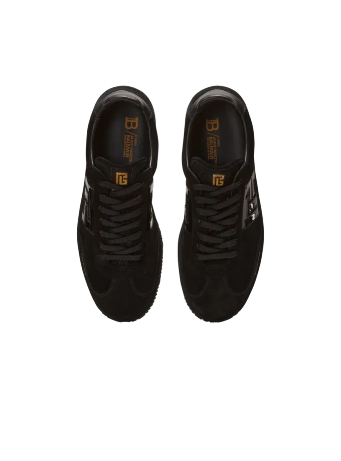 Balmain Swan suede and patent leather sneakers Balmain Swan suede and patent leather sneakers