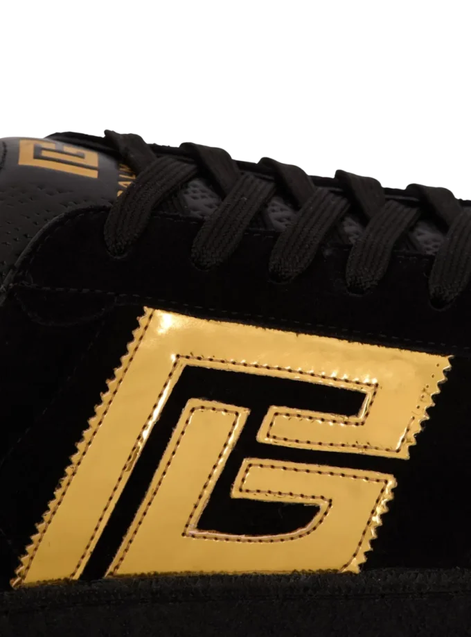 Balmain Swan suede and patent leather sneakers Balmain Swan suede and patent leather sneakers