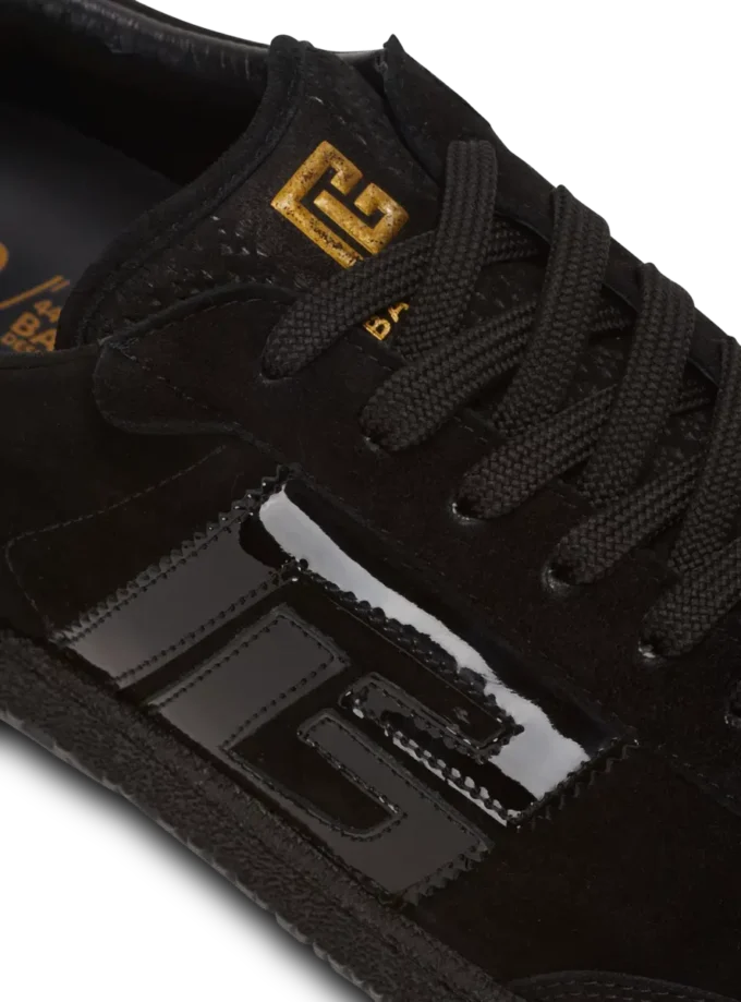 Balmain Swan suede and patent leather sneakers Balmain Swan suede and patent leather sneakers