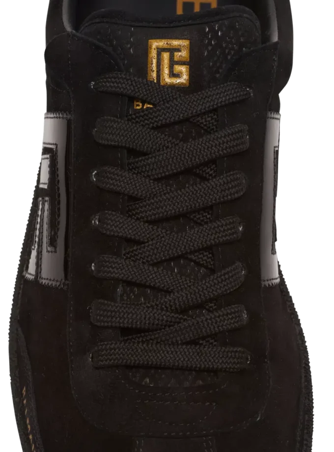 Balmain Swan suede and patent leather sneakers Balmain Swan suede and patent leather sneakers