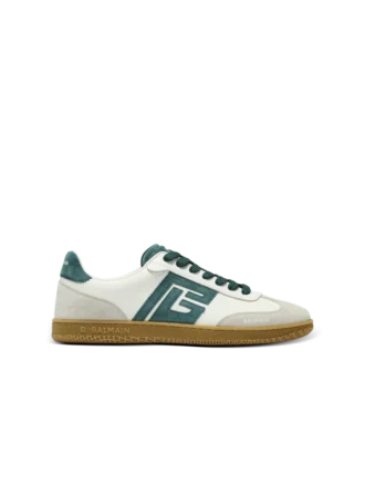 Balmain Swan suede and smooth leather trainers