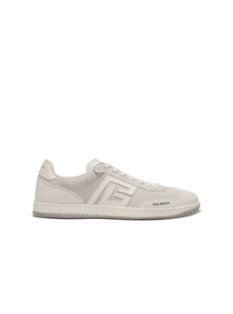 Balmain Swan suede and smooth leather trainers