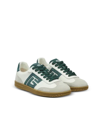 Balmain Swan suede and smooth leather trainers