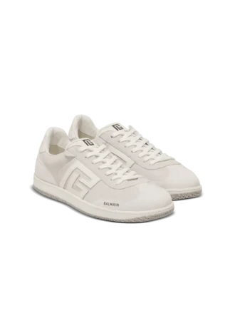 Balmain Swan suede and smooth leather trainers