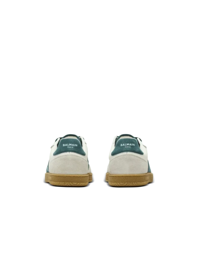 Balmain Swan suede and smooth leather trainers