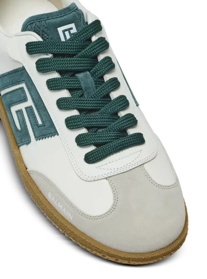 Balmain Swan suede and smooth leather trainers