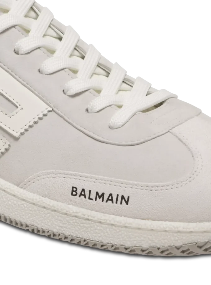 Balmain Swan suede and smooth leather trainers