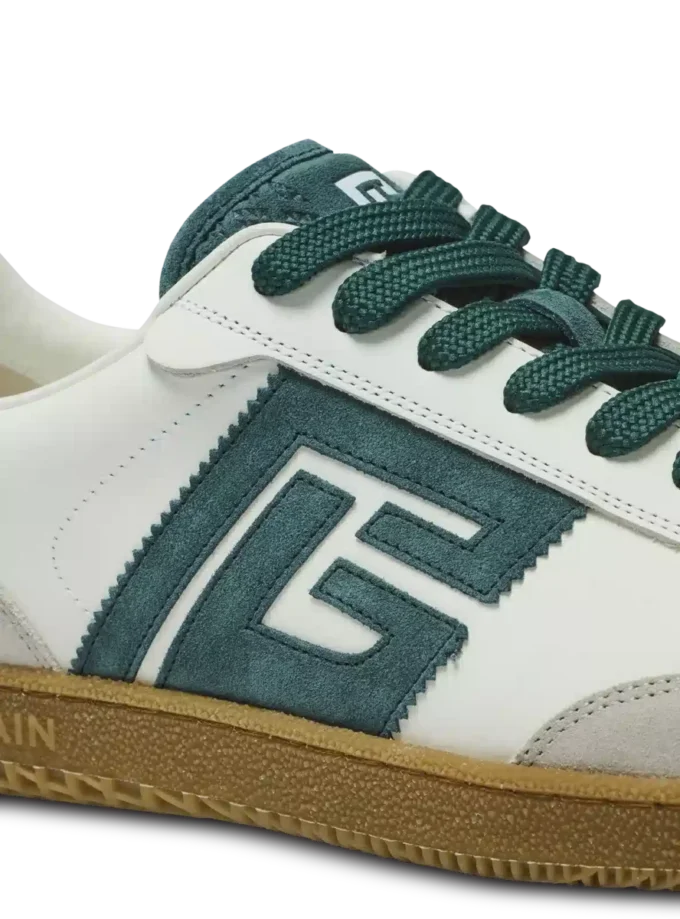 Balmain Swan suede and smooth leather trainers