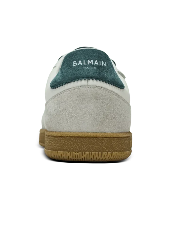 Balmain Swan suede and smooth leather trainers