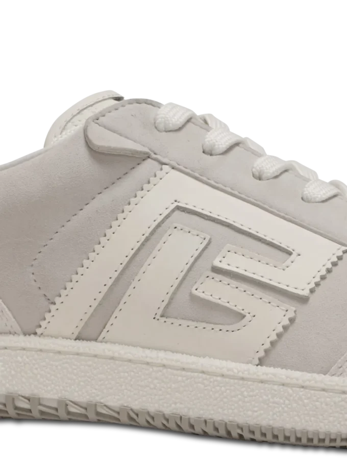 Balmain Swan suede and smooth leather trainers