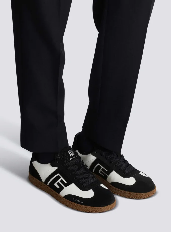 Balmain Swan trainers in calfskin and suede Balmain Swan trainers in calfskin and suede