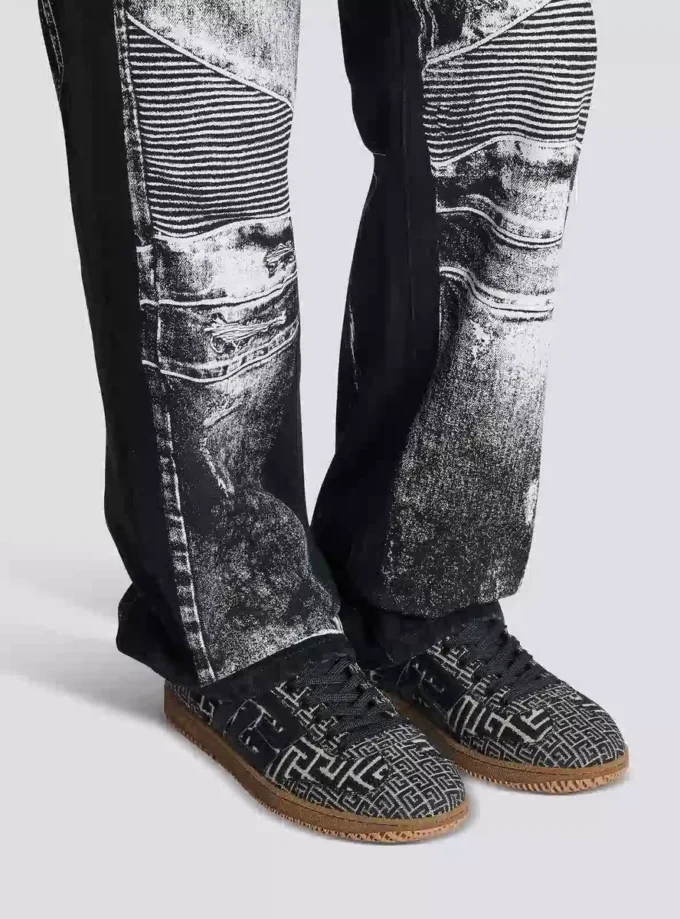 Balmain Swan trainers in PB Labyrinth jacquard