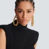 Bamboo hoop earrings