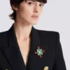 Baroque bead and crystal brooch