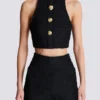 Baroque pattern buttoned top Baroque pattern buttoned top