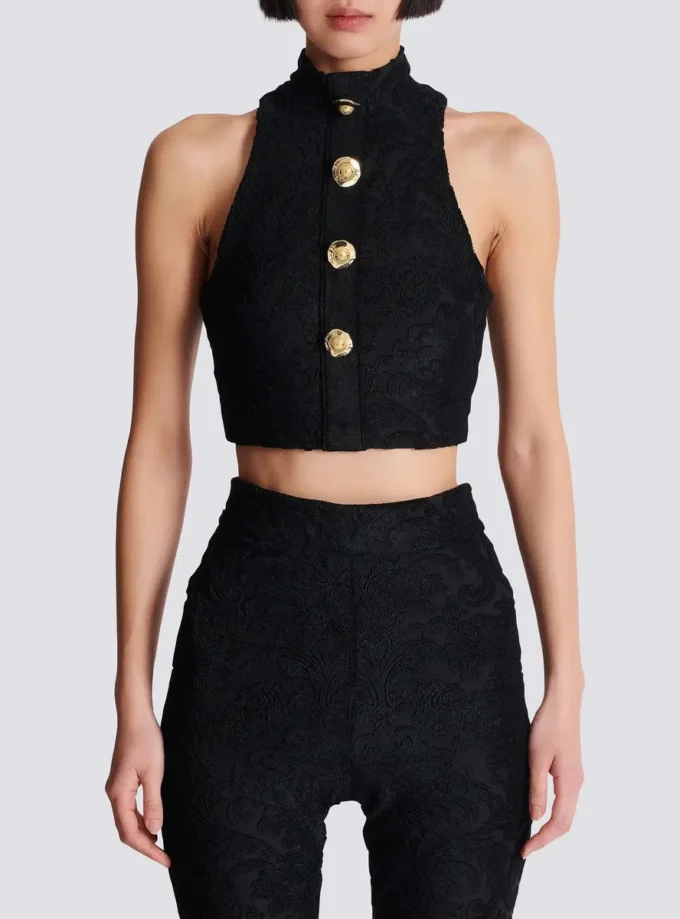 Baroque pattern buttoned top Baroque pattern buttoned top