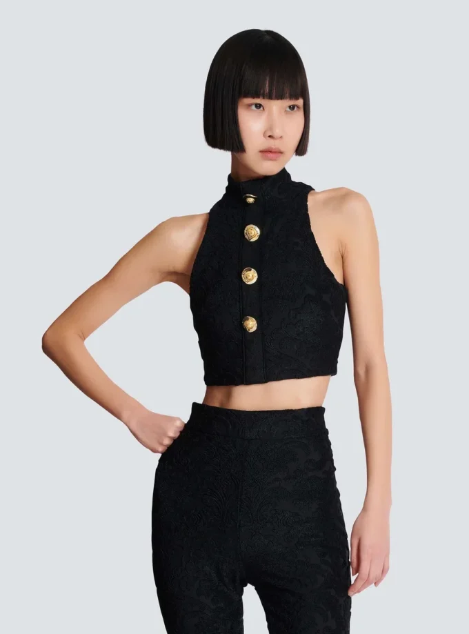 Baroque pattern buttoned top Baroque pattern buttoned top