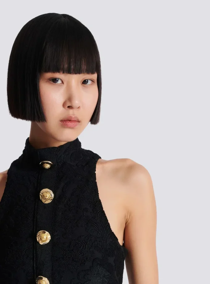 Baroque pattern buttoned top Baroque pattern buttoned top