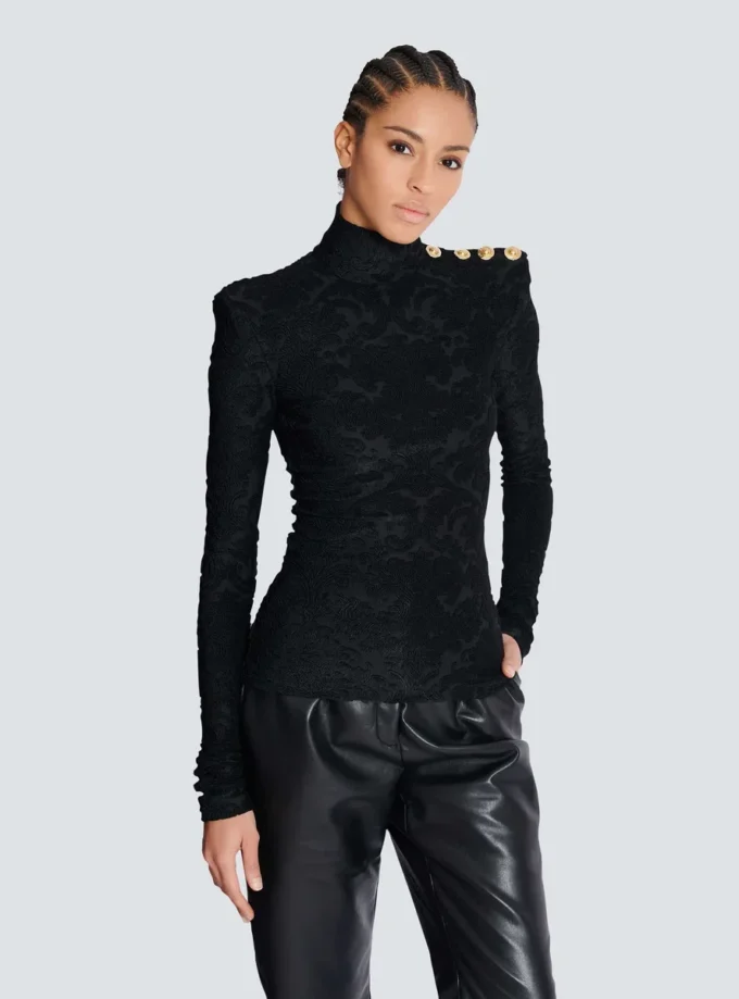 Baroque pattern long-sleeved top Baroque pattern long-sleeved top