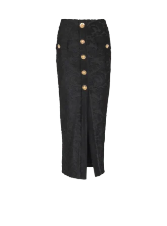 Baroque pattern midi skirt